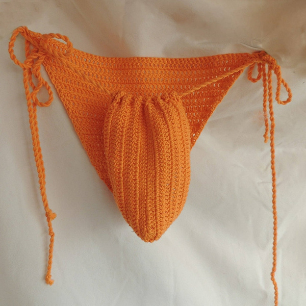 Men thong bikini g string low cut swimwear pool panties for men sexy bikini bottom hand crochet