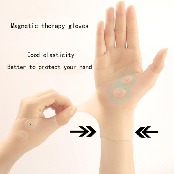 2Pcs Gloves Gel Filled Thumb Hand Wrist Support Arthritis Compression Magneti bn 
