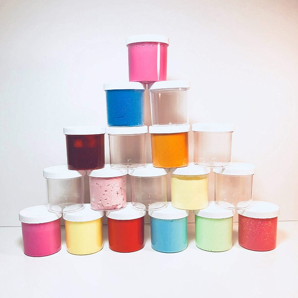 Slime Storage Jars 4 Oz (Slime Not Include) - Clear All Purpose Containers  - for All Glue Putty Making - Art, Craft and Hobby Storage Containers