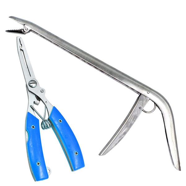 Blue Stainless Steel Curved Mouth Fishing Pliers With Multifunctional Lure  Plierfor Control Fish, Big Fish Line Cutting, Hook Removal Tool