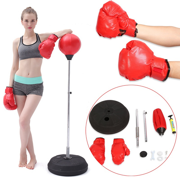 Boxing Sandbag Freistehender Speedball Höhenverstellbar Gloves Schutzausrüstung 
