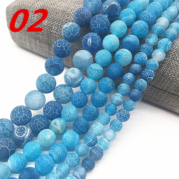 wholesale natural blue agate stone beads