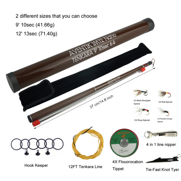 Aventik 2 size Mini Tenkara Rod Combo Fly Rod Telescoping Fishing Pole &  Line & Fly &Tool