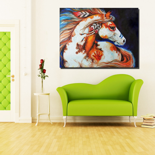 abstract indian horse paintings