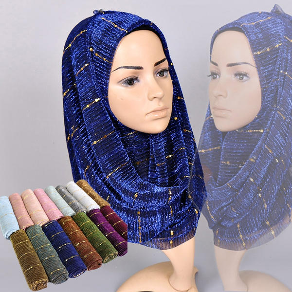 Bufanda Para Mujer Bufandas Hijab Musulmanas Arrugadas 
