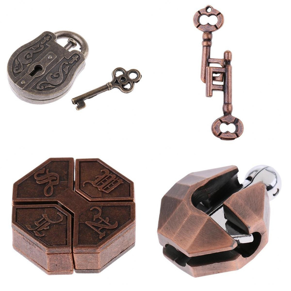 8x Metal Crafts Chinesischer Ring Puzzle IQ Rätsel Kid Erwachsenenbildung ToYLW 
