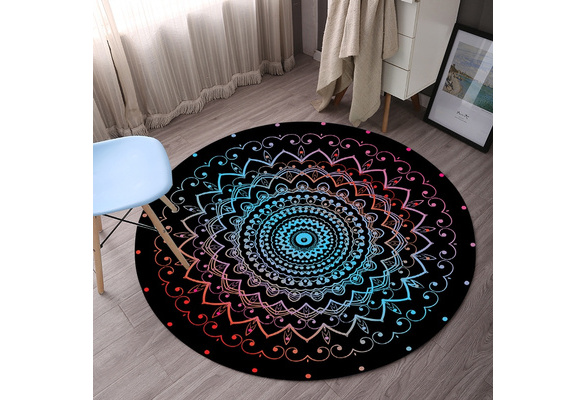 Round Area Rug Flnnel Mandala Printing Non Slip Water Absorption Rugs For Living Room Bedroom Kitchen Kids Wish