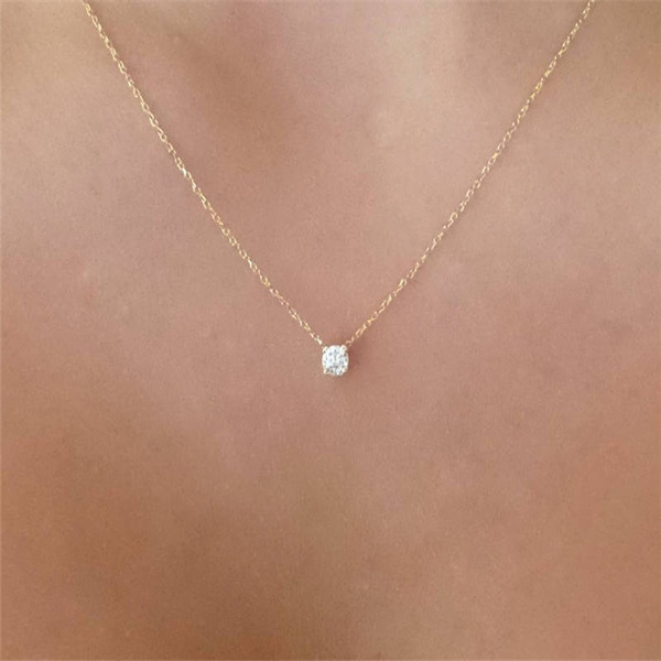 dainty gold and diamond necklace