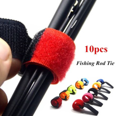 10PCS Reusable Fishing Rod Tie Holder Strap Suspenders Fastener Hook Loop Cable Cord Ties Belt Fishing Tackle Box Accessories(Color:Random )