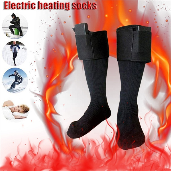 Battery Heated Socks Feet Foot Warmer Electric Heater Shoe Boot Warm Ice Fishing 