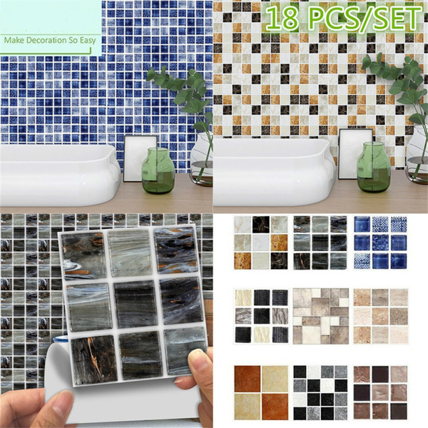 1PC Kitchen Tile-Stickers Bathroom Mosaic Sticker Self-adhesive Wall Home Decor 