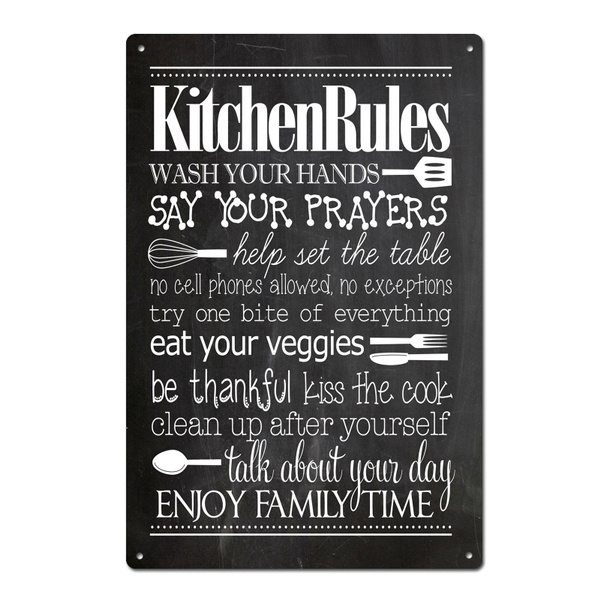 Funny Kitchen Rules Tin Sign Metal Sign Metal Poster Metal Decor Wall Sign  Wall Poster Wall Decor Door Plaque, Home Decor/Office Decor/Bar Decor/Pub  Decor/Garage Decor/Man Cave Decor | Wish