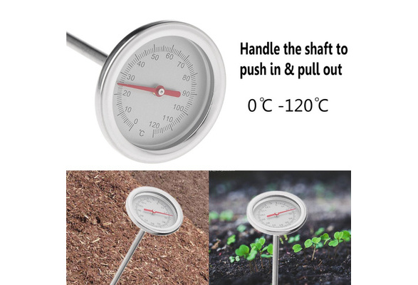 50cm Premium Stainless Steel Compost Thermometer Soil Garden Backyard 0℃-120℃ 