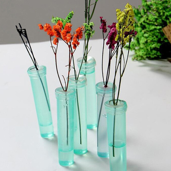 100pcs Flower Food Tubes Plastic Water Flow Tube with Caps Fresh Flower  Water Container for Flower Store Supplies