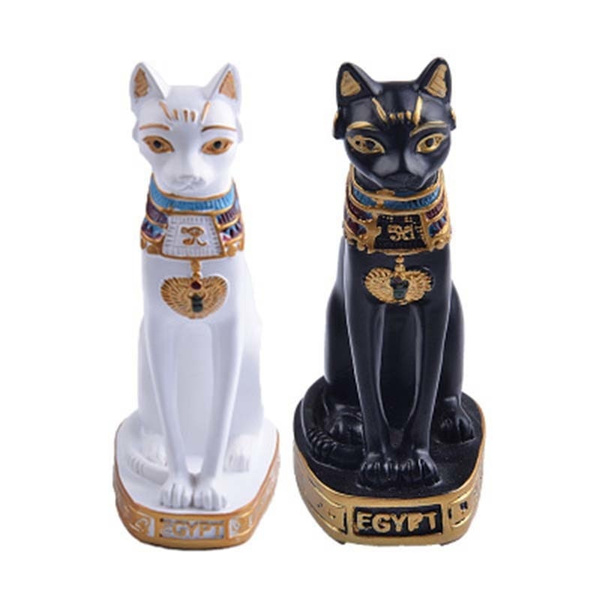 Mini Resin Ancient Egyptian Mau Hand Carved Egypt Cat Statue Home Decoration 