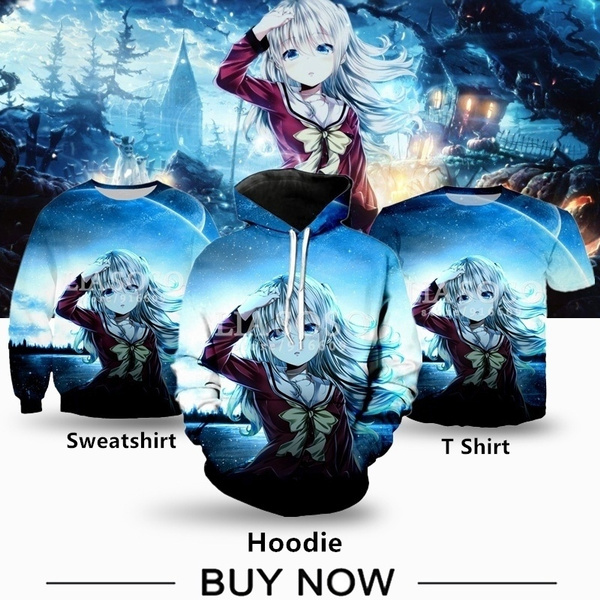 newest unisex casual cool tops fashion 3d print anime charlotte  hoodie/sweatshirt/t shirt  wish