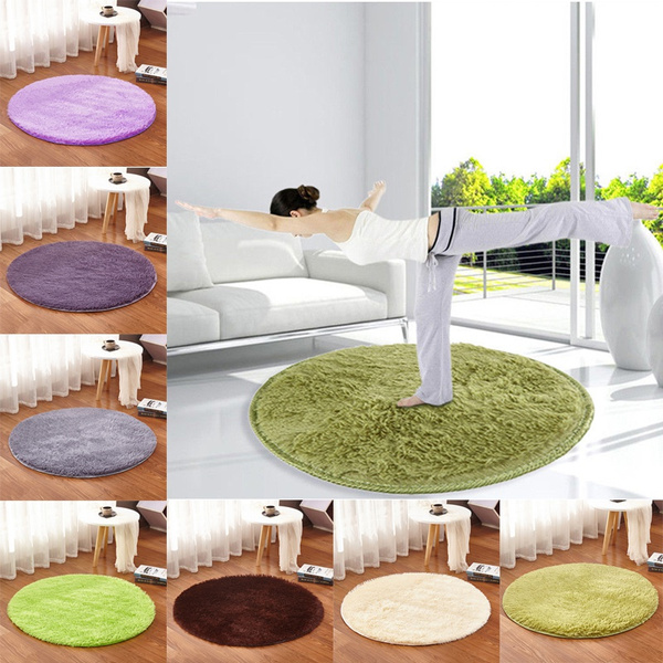 Round Circle Non Slip Floor Small Rug Living Room Bedroom Soft Fluffy Carpet Mat 