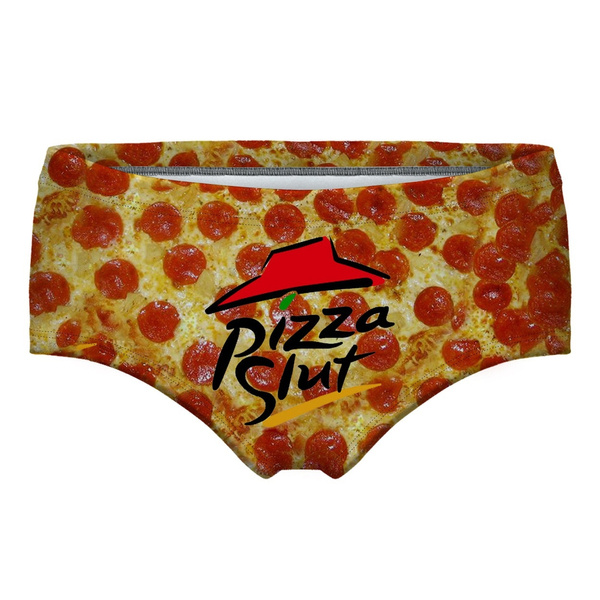 Women's Underpants 3D Pizza Print Briefs Lingerie High Waist Underwear Sexy  Panties