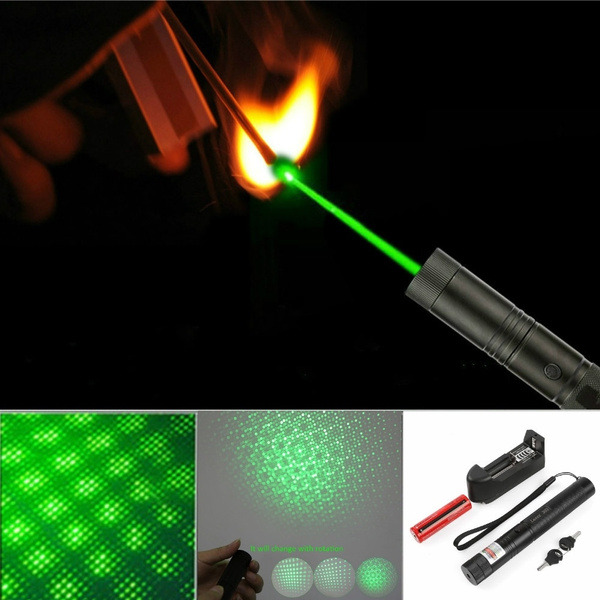 Military 532nm 5mw 303 Green Laser Verde Pen Lazer Pointer Burning Beam Burn  Match with 18650 Battery Charger