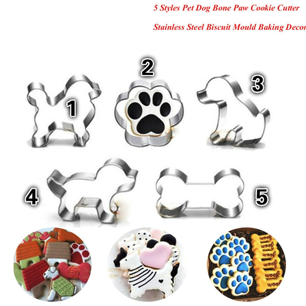 3pcs Stainless Steel Dog Bone Biscuit Cookie Cutter Cake Decor Baking Mold Tool 