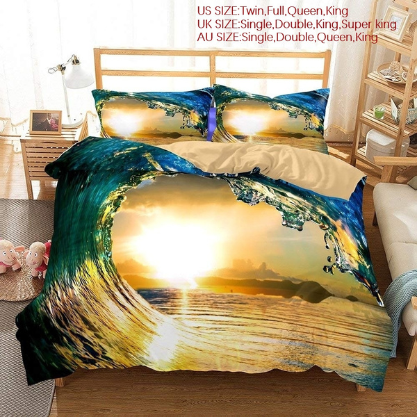 Wave Print Duvet Cover Set