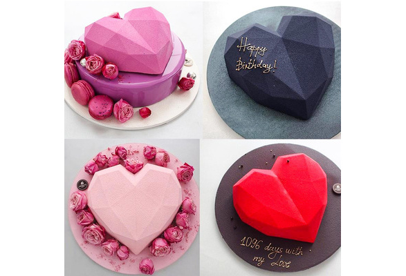 Heart Mousse Pastry Moulds Silicone Cake Molds Valentine's Day Rose Dessert  Baking Tools Kitchen Bakeware