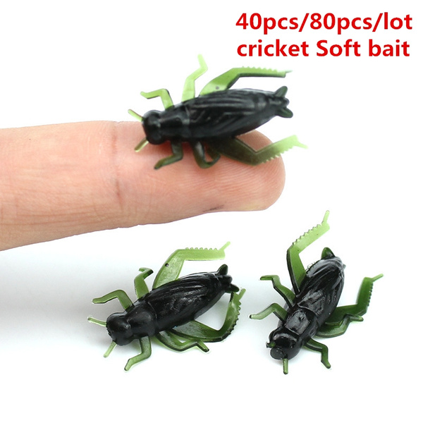 40Pcs 80pcs/lot Green Cricket Soft Bait 2.5 cm 0.7g Artificial Lures
