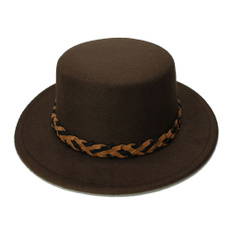 bowler hat, Braids, retrohat, leather