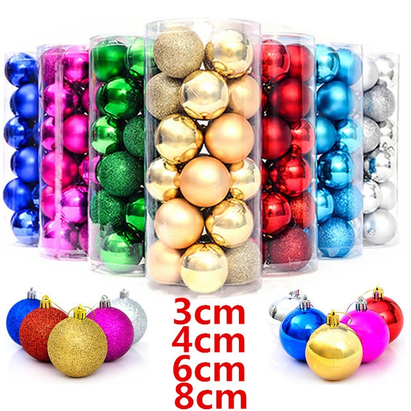 Decor Home Party Ornament 30/40/60/80mm Christmas Xmas Hanging Bauble Tree Ball 