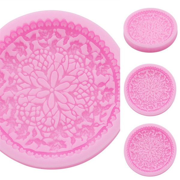 DIY Flower Vine Pattern Lace Round Silicone Cake Mold Fondant Cake Decor*~* DIY Flower Vine Pattern Lace Round Silicone Cake Mold Fondant Cake Decor*~*