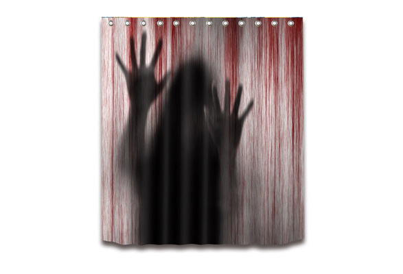 Shower Curtain 3d Printed Bloody Handprints Creepy Halloween Shower Screen Bathroom Curtain For Hotel House Decor Home Wish