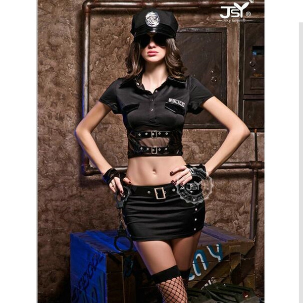 New Ladies Police Fancy Halloween Costume Sexy Cop Outfit Woman Cosplay Sexy Erotic Lingerie Police Costumes for Women