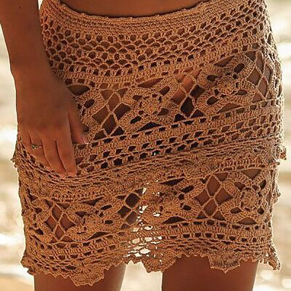 Jupe au Crochet à la main, jupe à pampilles, jupe Boho Sexy, jupe de plage,  jupe à la main, robe en dentelle Sexy