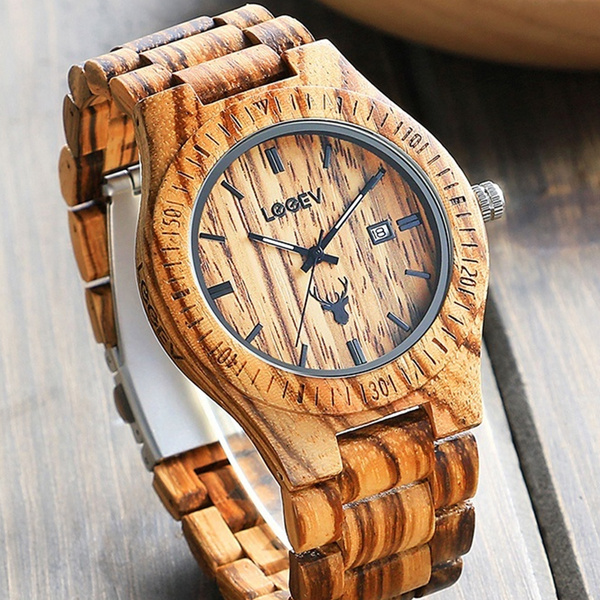 Leeev wooden outlet watch