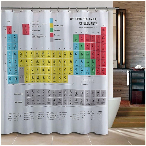 Periodic Table Of The Elements Waterproof Fabric Bathroom Shower Curtain Decor 