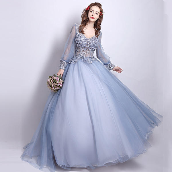 Elegant light hot sale blue dress