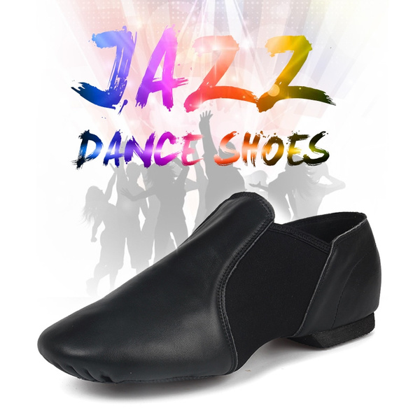 Men's Black Leather Modern dance Jazz Dance Shoes Comfort Ballroom