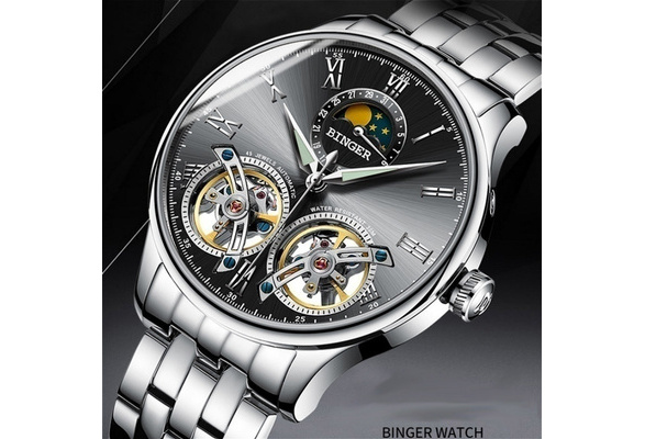 Binger discount skeleton watch