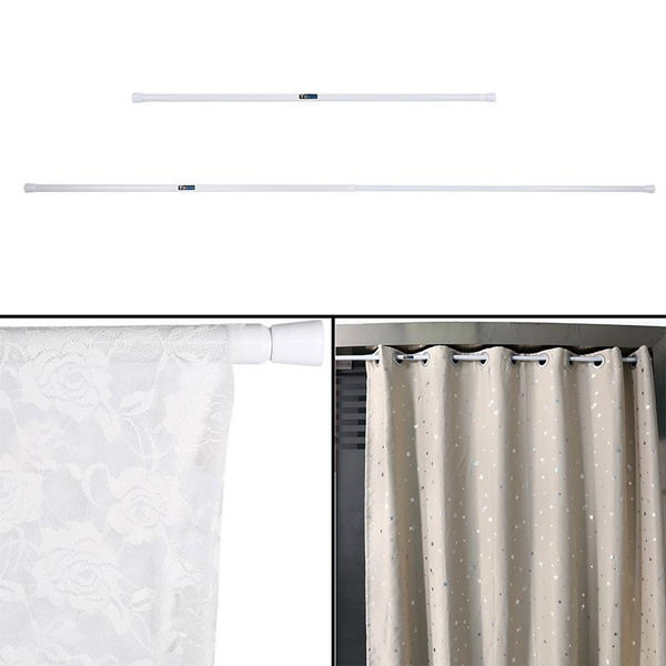 Extendable Spring Telescopic Shower Bathroom Window Curtain Rail Loaded ...