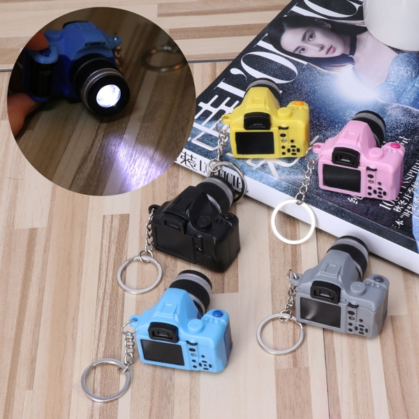 Mini Digital Reflex DSLR Camera LED Flash Light Torch Shutter Sound Keychain