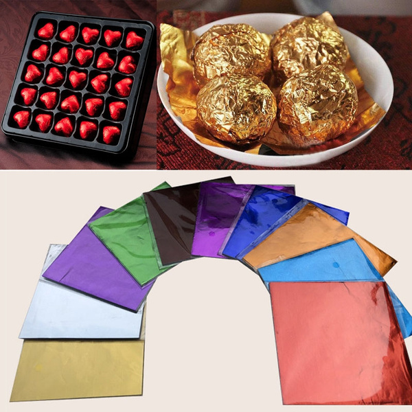 DIY For Square Cute Package 100pcs Sweets Foil Aluminum Wrappers Candy Paper 