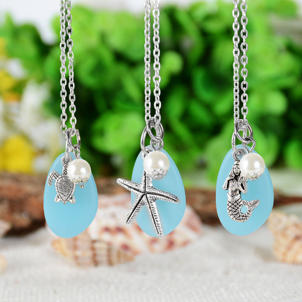 Blue Seaglass Necklace – Sea Allure Jewelry