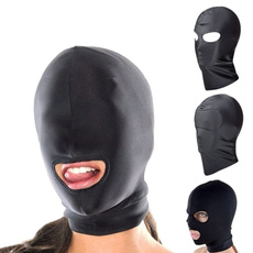Open Mouth Bondage Hood Fetish Bdsm Mask Sex Kinky Mask Hood Slave Costume Toys for Woman Man