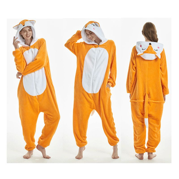 men and women's Animal Pajamas Flannel Kigurumi Animal Onesie Fox jumpsuit  Pyjamas Cosplay Costume Sleepwear Sleepsuit Winter Warm Casual Homewear |  Wish