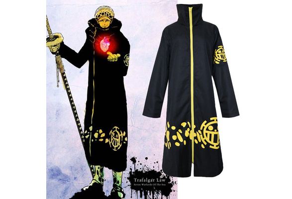 Anime One Piece Trafalgar Law Robe Cloak Cape Coat Jacket Cosplay Costume Gift 