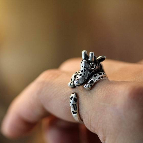 New 1pcs Fashion Vintage Rings Jewelry New Adjustable Antique Sliver  Planted Giraffe Ring Animal Rings For Men And Women | Wish