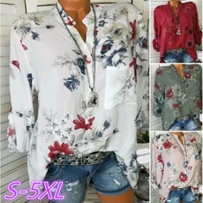 blouse, Blouses & Shirts, Floral print, chiffon blouse