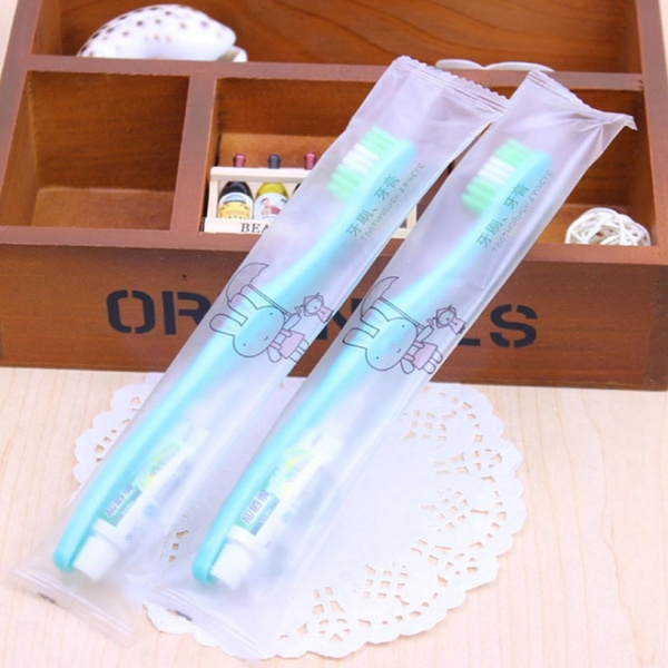 individually wrapped disposable toothbrushes with toothpaste