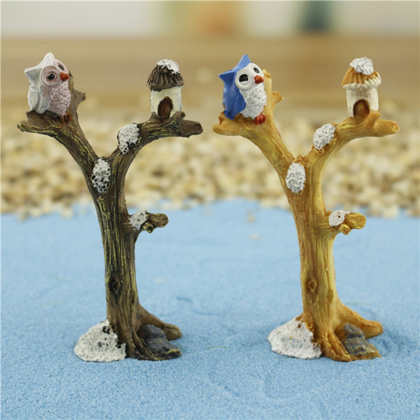 Micro Landscape Ornaments Tree Owl DIY Assembly Simulation Branches