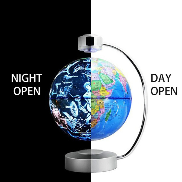 8 Inch Magnetic Levitation Globe With Led Light Electronic Floating Home Bedroom Study Room Decoration Us Eu Uk Au Plug Wish 8 Inch Magnetic Levitation Globe With, World Globe Lamps Uk